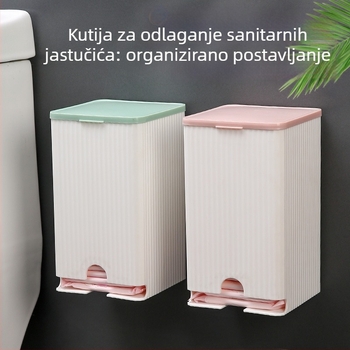 Zidni pretinac za higijenske uloške, lagani luksuzni stil, plast, 2L kapacitet, model Z-002, zaštita od prašine