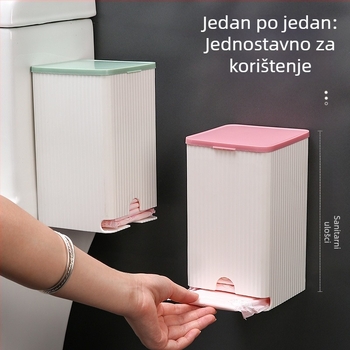 Zidni pretinac za higijenske uloške, lagani luksuzni stil, plast, 2L kapacitet, model Z-002, zaštita od prašine