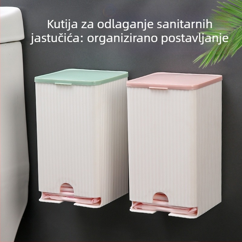 Zidni pretinac za higijenske uloške, lagani luksuzni stil, plast, 2L kapacitet, model Z-002, zaštita od prašine