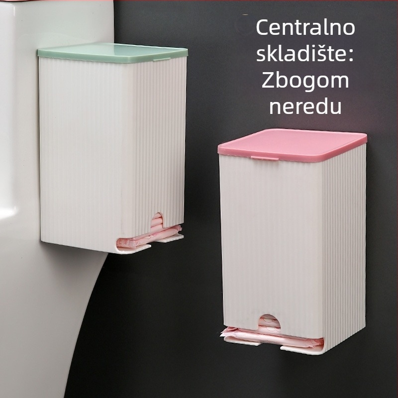 Zidni pretinac za higijenske uloške, lagani luksuzni stil, plast, 2L kapacitet, model Z-002, zaštita od prašine