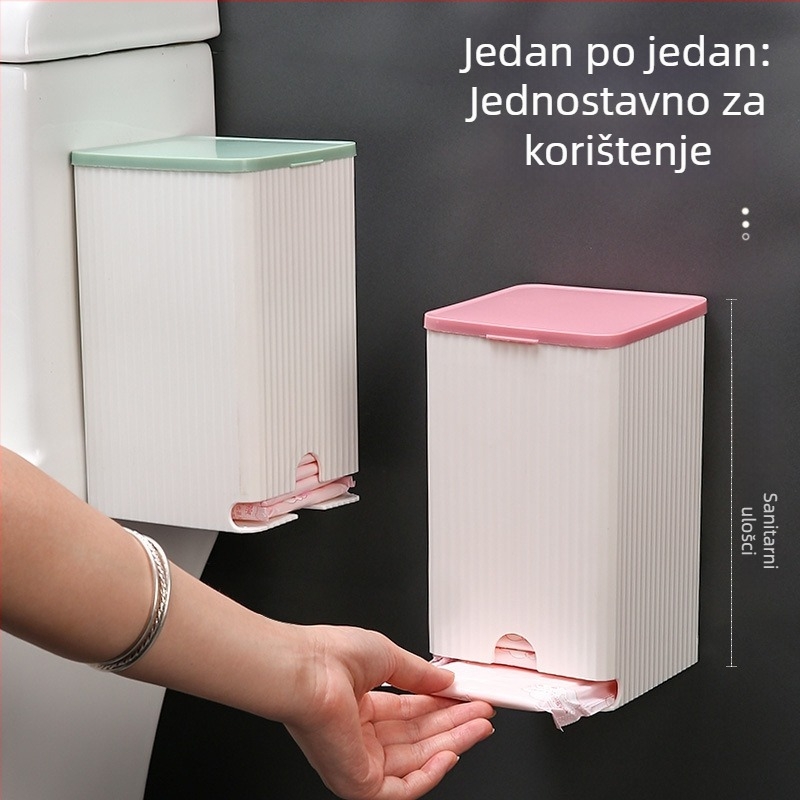 Zidni pretinac za higijenske uloške, lagani luksuzni stil, plast, 2L kapacitet, model Z-002, zaštita od prašine