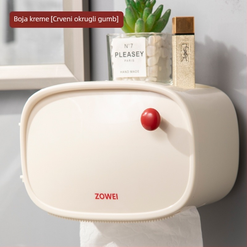 Stenski plastični dispenser za papir u kupaonici, moderan minimalistički stil, vodootporan, pogodan za kupaonicu