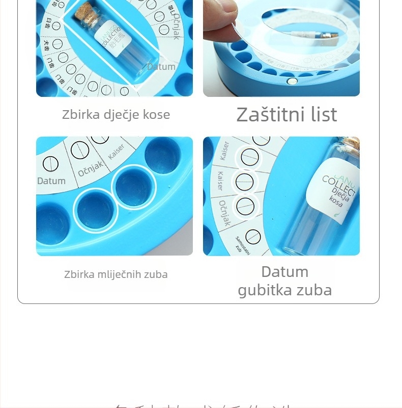 Kutija za čuvanje mliječnih zubića — Spomen dječjih zubića | Materijal: ekološka smola • Dob: 0–3 godine • Prijenosna poklon kutija