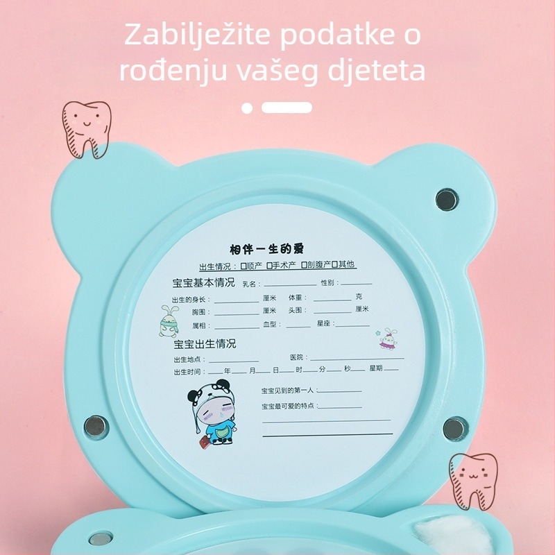 Kutija za čuvanje mliječnih zuba sa zodijalnom temom i uspomenom na dječju kosu - smolna kutija