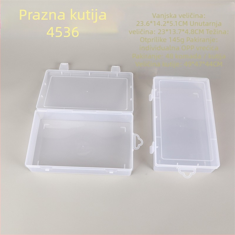 PP-plastika kutija za stolnu pohranu s poklopcem, 36 pretinaca, model 4536 – komplet kutija za organiziranje perlica, voskovih kuglica i malih dijelova