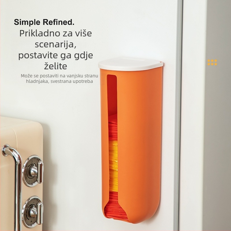 Zidna kutija za skladištenje vrećica za smeće s izvučnim dizajnom, kapacitet 12L, PP plast (100% novi), model 254