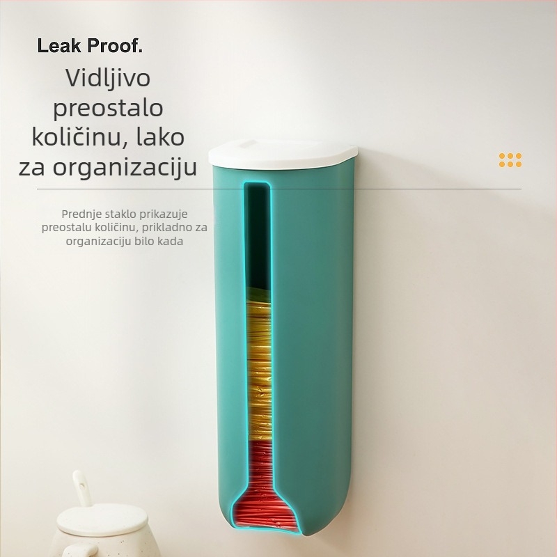 Zidna kutija za skladištenje vrećica za smeće s izvučnim dizajnom, kapacitet 12L, PP plast (100% novi), model 254