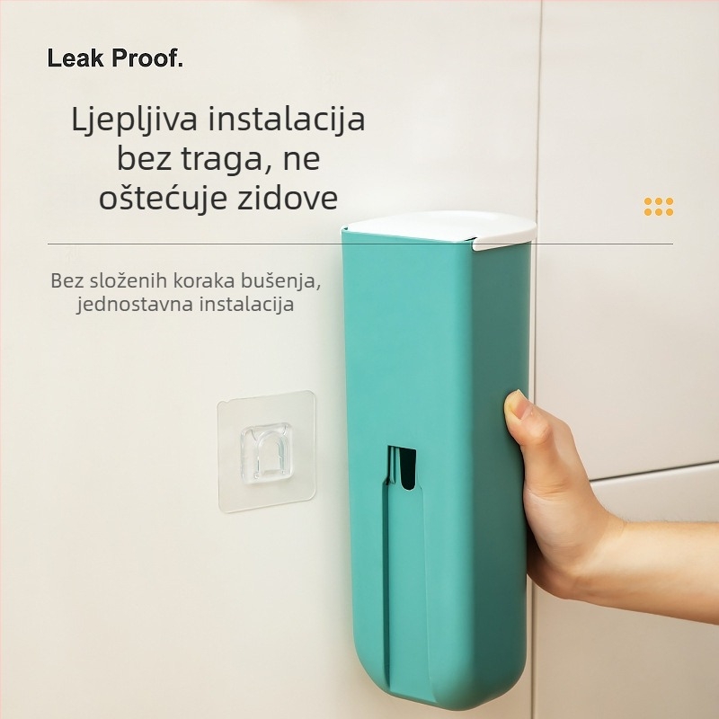 Zidna kutija za skladištenje vrećica za smeće s izvučnim dizajnom, kapacitet 12L, PP plast (100% novi), model 254