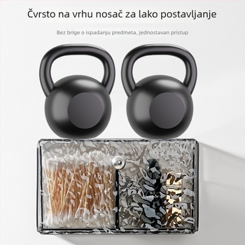 Kutija za pamučne štapiće, zidna montaža, bez bušenja, vodootporan spremnik, PET plastika, model 66, uzorak vodnih valova