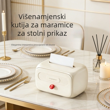 Haishark Stolna Kutija za Maramice – Materijal PP, Izvlačive maramice, Vodootporna, Višenamjenski organizator na stolu