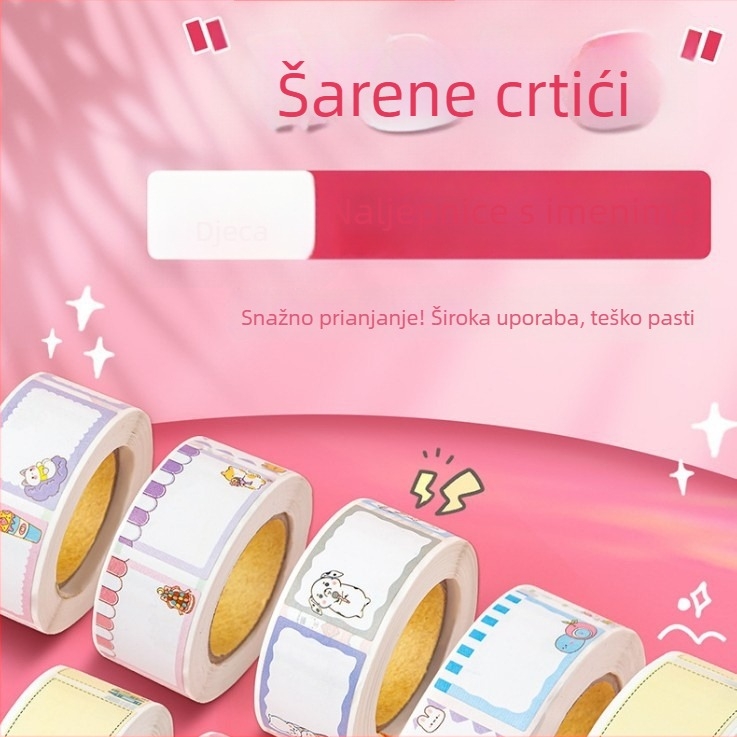 Slatke naljepnice s imenima za djecu, samoljepljive kvadratne naljepnice filmskog tipa, rukopisni stil, brend Friendly