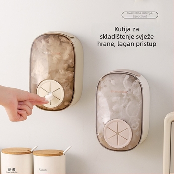 Zidni organizator za kuhinju – Materijal PP+PS, Model A, skladištenje plastične folije i filtr za odvod, moderan minimalistički stil