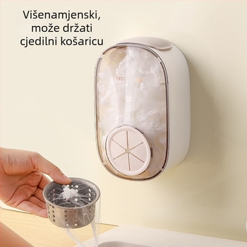 Zidni organizator za kuhinju – Materijal PP+PS, Model A, skladištenje plastične folije i filtr za odvod, moderan minimalistički stil