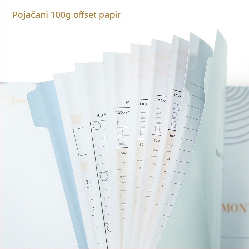 Bilježnica sa spiralnim uvezom, papir šume, 100 g težine, 112 stranica, kreativni trend stil