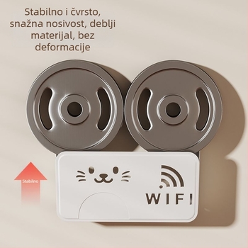 Kutija za pohranu rutera, zidna montaža bez bušenja, ABS materijal, kapacitet 2 L, mačji uzorak