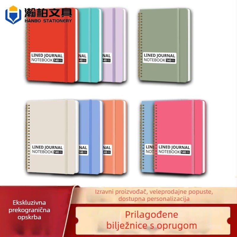 Poslovni spiralni bilježnica, prilagodljiva otisak loga, model Business coil book, brend Hanbai stationery