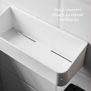 Anqin zidni stalak za skladištenje bez bušenja, ABS plastika, model L, moderan minimalistički stil