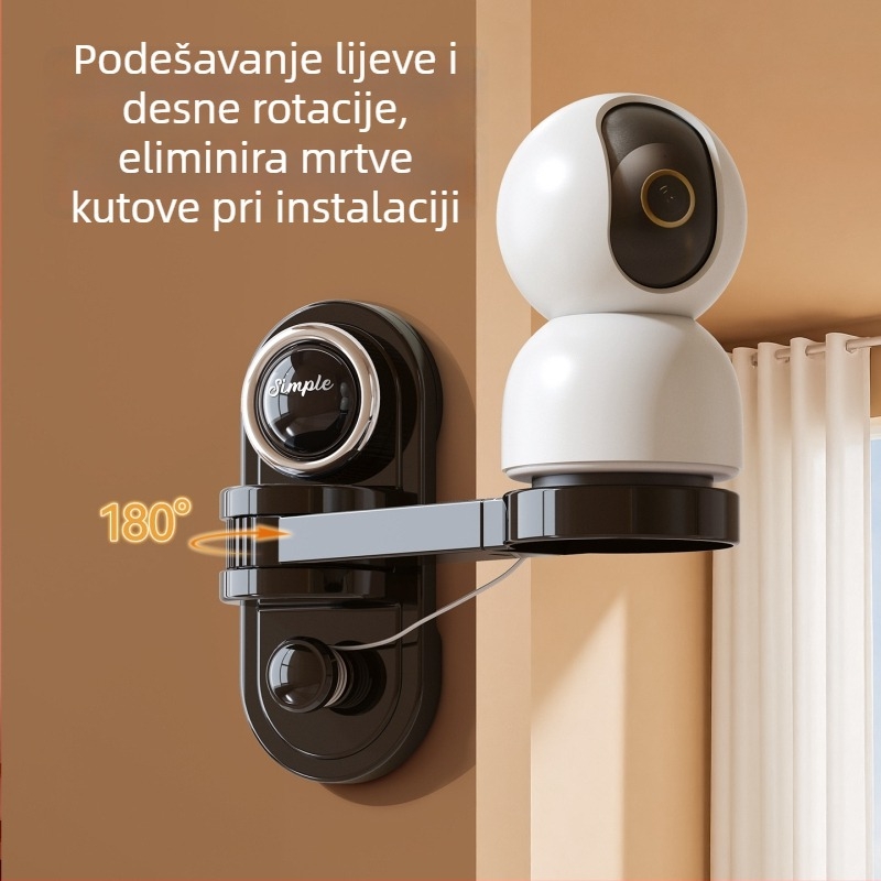 Plastični zidni nosač za skladištenje nadzorne kamere, routera i monitora – 5 komada, bez bušenja