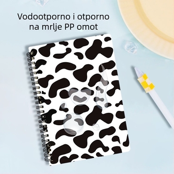 Bilježnica s dvostrukom spiralom, PP korice, papir 80 g/m², 80 listova, uredski stil