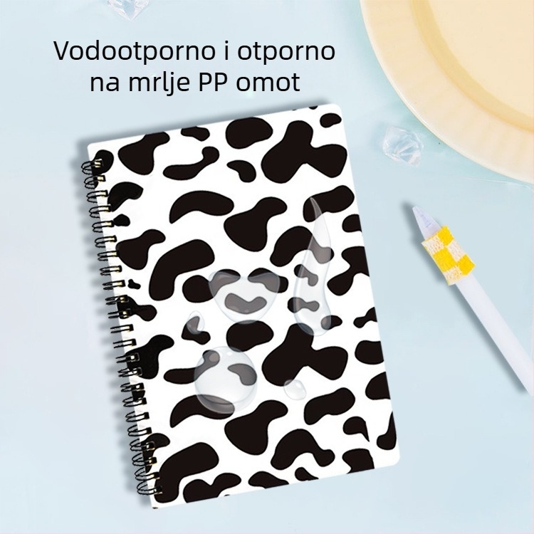 Bilježnica s dvostrukom spiralom, PP korice, papir 80 g/m², 80 listova, uredski stil