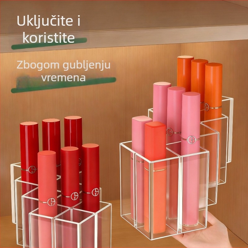 Kutija za pohranu ruževa za usne – ribljeg oblika, vertikalni dizajn s odjeljcima, PET plastika, kapacitet 1 L, za putovanja