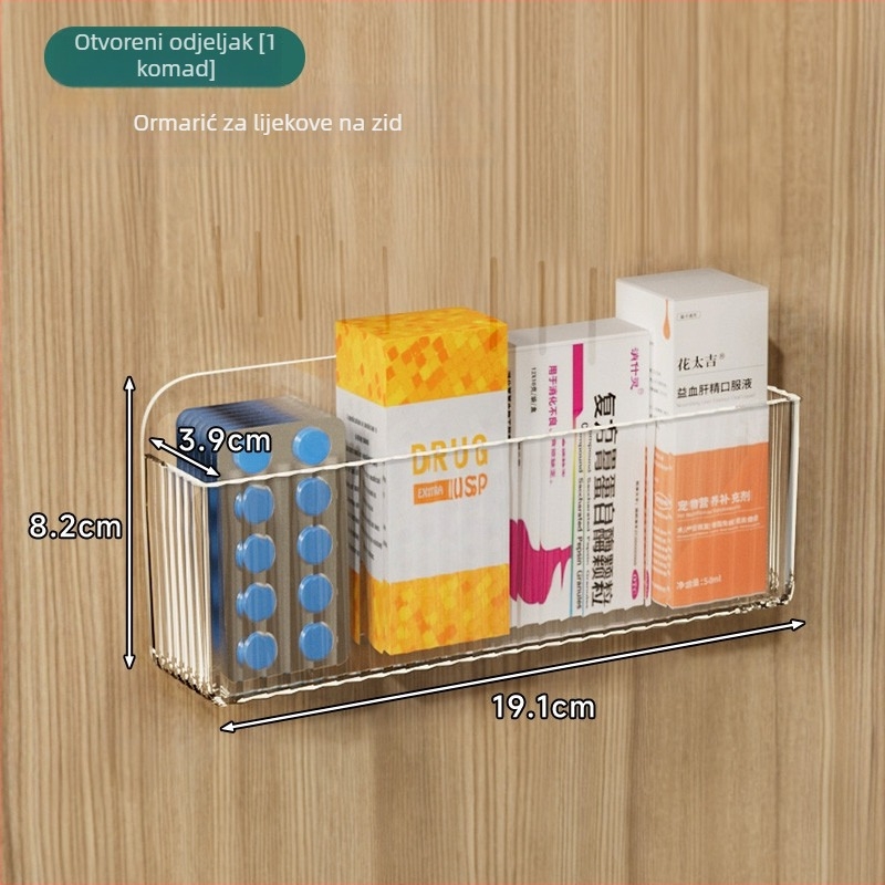 Zidna kutija za lijekove s odjeljcima - plastika, moderni minimalistički stil; 90% nove plastike; bruto težina 100 g