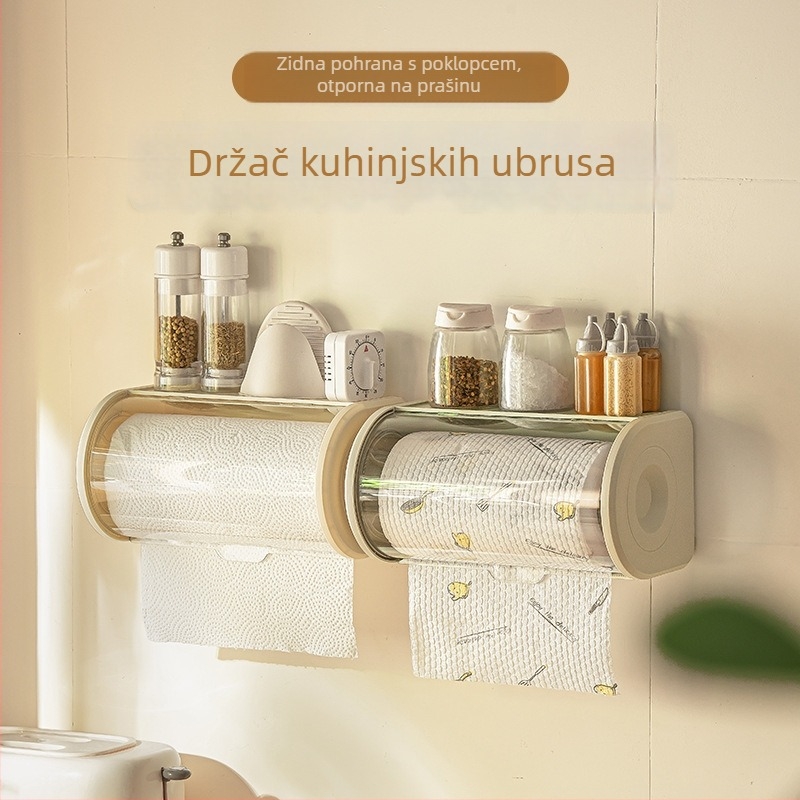 Plastični držač kuhinjskog papirnatog ruha i kutija za maramice, zidni, vodootporan i otporan na prašinu