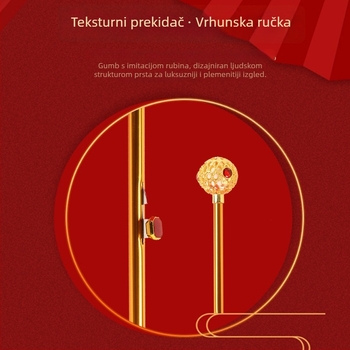 Vjenčani kišobran s čipkastom izvezom, vintage kineskog stila, duga drška; 8 žbica vlaknaste konstrukcije, automatsko otvaranje, tkanina 190T