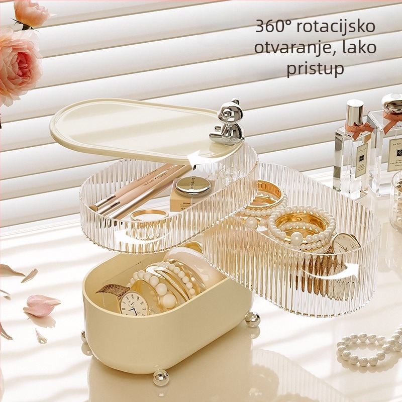 Kutija za pohranu kozmetike s pregradama i zaštitom od prašine, PET plastika, 100% novi materijal, težina 800 g
