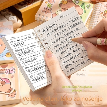 Bilježnica Kappa bear, japansko-korejski sladak stil, papirna korica, šivano povezivanje, papir 87 g/m²