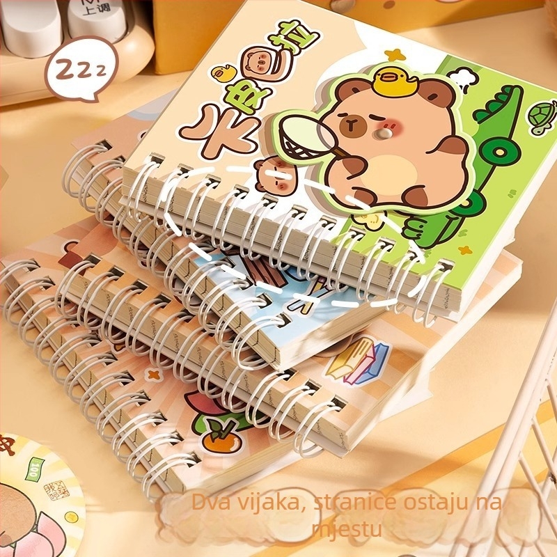 Bilježnica Kappa bear, japansko-korejski sladak stil, papirna korica, šivano povezivanje, papir 87 g/m²