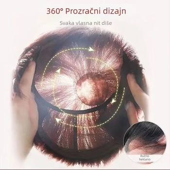 Ženska perika s punim pokrivanjem, kratka kovrčava kosa, prirodan izgled, ljudska kosa, može se obojiti i trajno kovrčati.