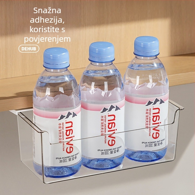 Prozirni organizator kozmetike za kupaonicu ispod ogledala — zidni organizator s izvučnim ladicama, PET plast, kapacitet 1 L