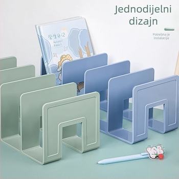 Stalak za knjige za stolni prostor, 4 sloja, plastični organizator, japanski stil