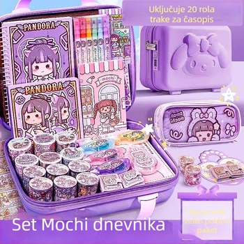Set bilježnica sa trakama i naljepnicama, spiralno povezivanje, PVC sadržaj, papir 1 g/m², 1–50 stranica, japanski i korejski stil