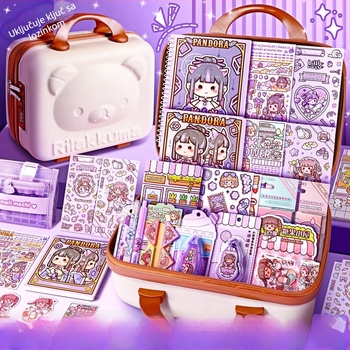 Set bilježnica sa trakama i naljepnicama, spiralno povezivanje, PVC sadržaj, papir 1 g/m², 1–50 stranica, japanski i korejski stil