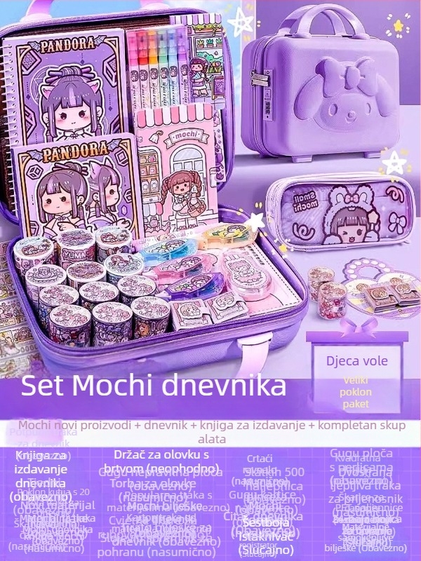 Set bilježnica sa trakama i naljepnicama, spiralno povezivanje, PVC sadržaj, papir 1 g/m², 1–50 stranica, japanski i korejski stil