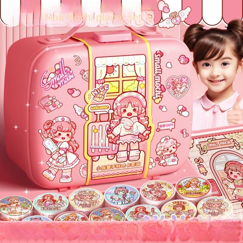 Set bilježnica sa trakama i naljepnicama, spiralno povezivanje, PVC sadržaj, papir 1 g/m², 1–50 stranica, japanski i korejski stil