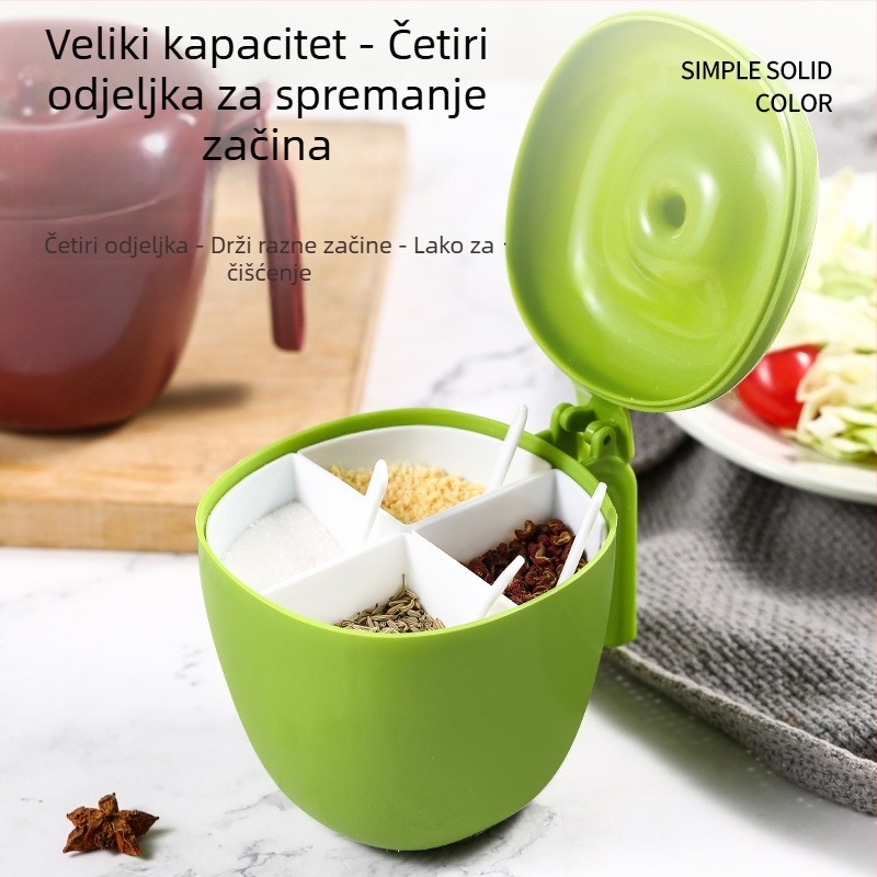 Plastični spremnik za čvrste začine, odvojiv i periv, zatvoren spremnik za solu s zaštitom od vlage, moderan minimalistički dizajn