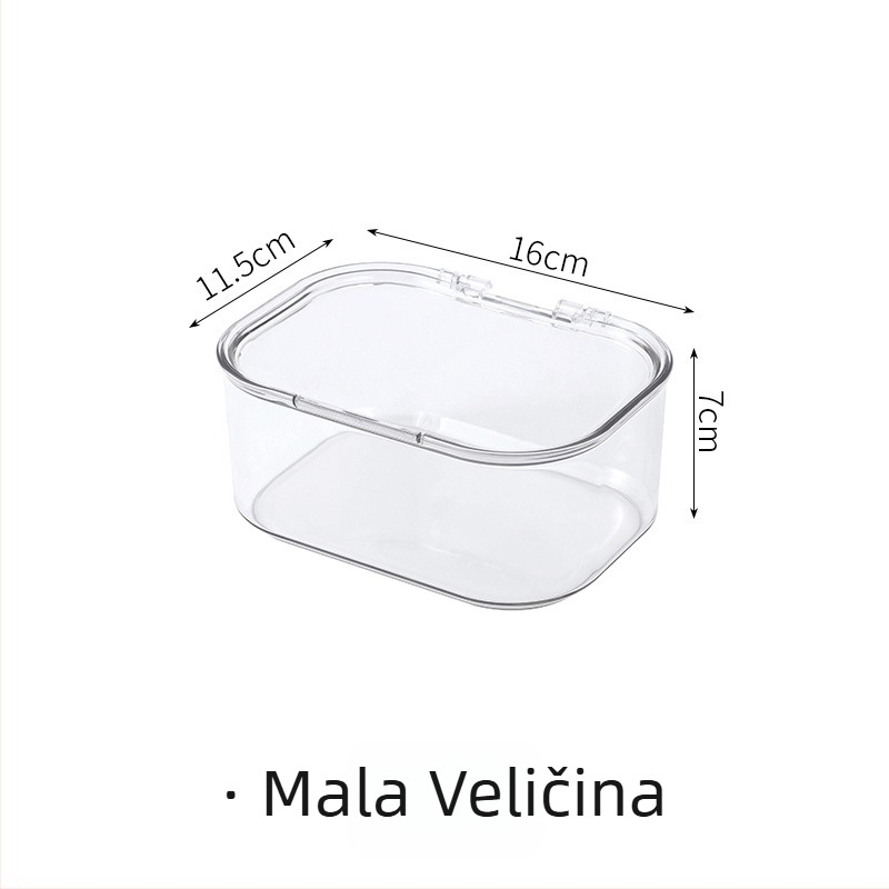 Desktop kutija za kozmetiku, akrilna, model 3631, PET, 2 odjeljka, zaštita od prašine, poklopac koji se otvara