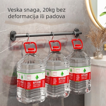 Zidni držač za papuče i ručnike, bez bušenja, nehrđajući čelik, 1 razina, kupaonica