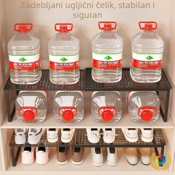 Proširivi ormar za cipele sa šestom policom od metala i dijelom za cipele