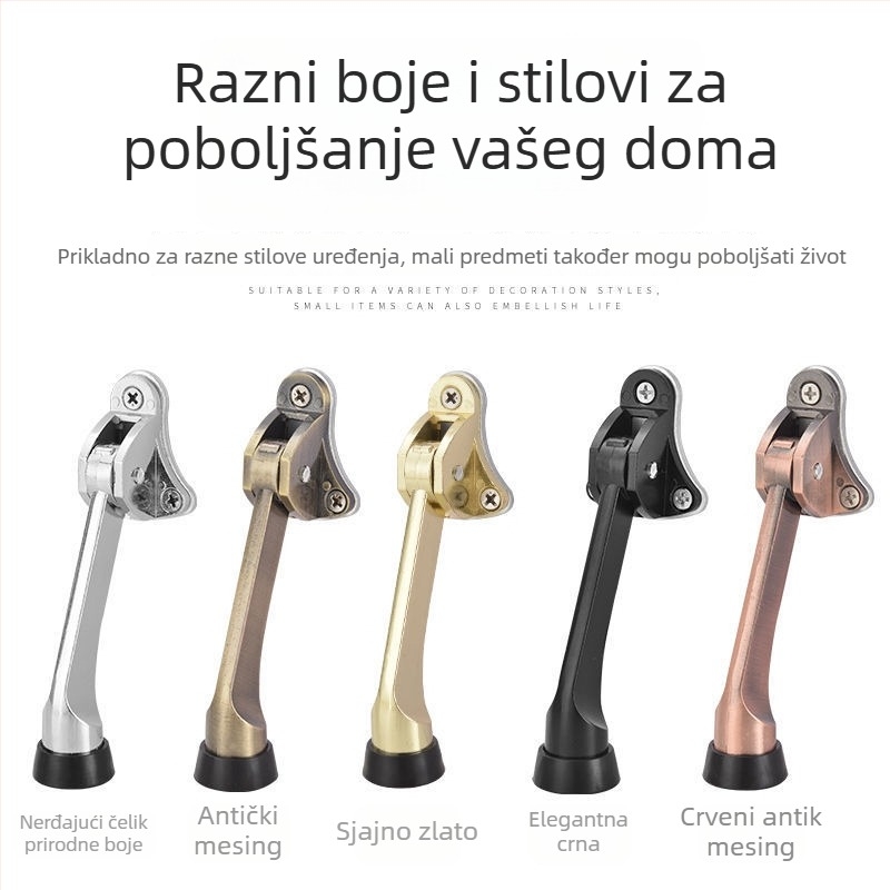 Stoper vrata s gumiranim vrhom, tijelo od legure, model 1, novi kineski stil