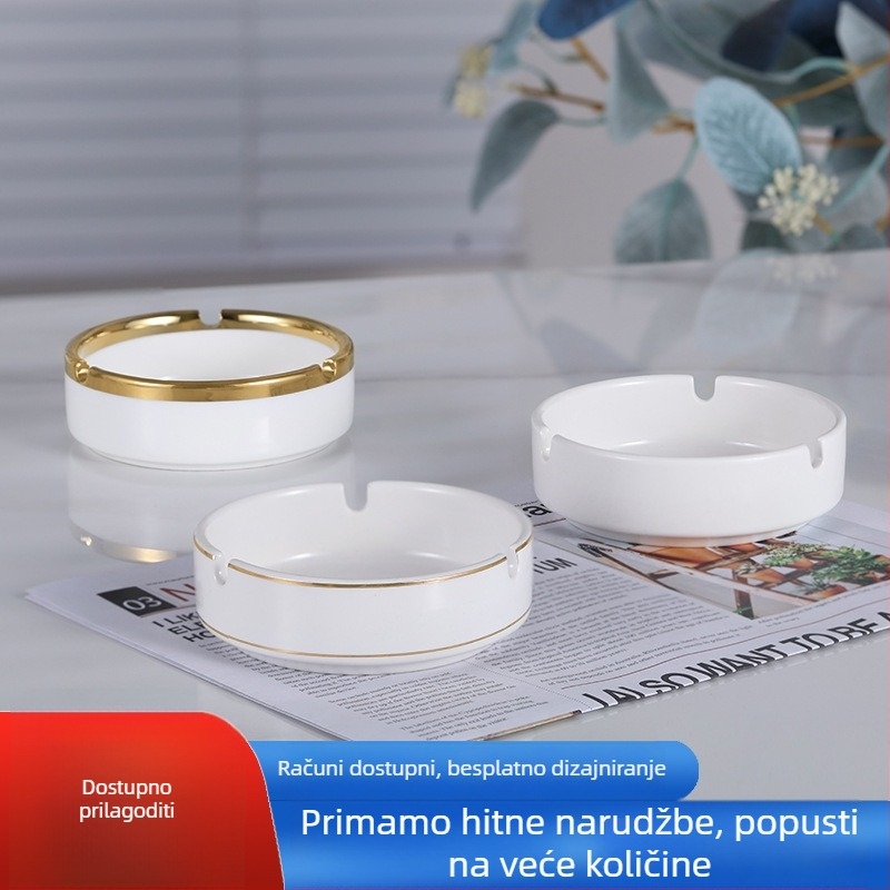 Keramički okrugli pepelnjak - moderan minimalistički stil, pogodan za hotele, barove, KTV, restorane i kućnu upotrebu