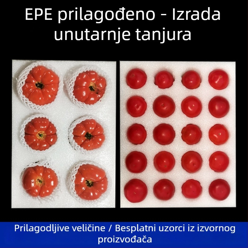 EPE bisernom pamuk ploča za voće i povrće — unutarnja zaštita kutova, materijal: EPE Pearl Cotton, gustoća 17, debljina po izboru