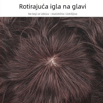 Ženska perika za cijelu glavu, od pravih vlasi, duga vunena kovrčava kosa, model J998; može se bojati ili se može permati; pokriva sijedu kosu i osvježava izgled.