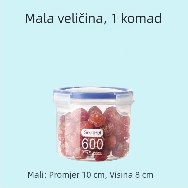 Plastična posuda za skladištenje žitarica, zatvoreni spremnik za hranu, okrugla, 800–1000 ml, kuhinja