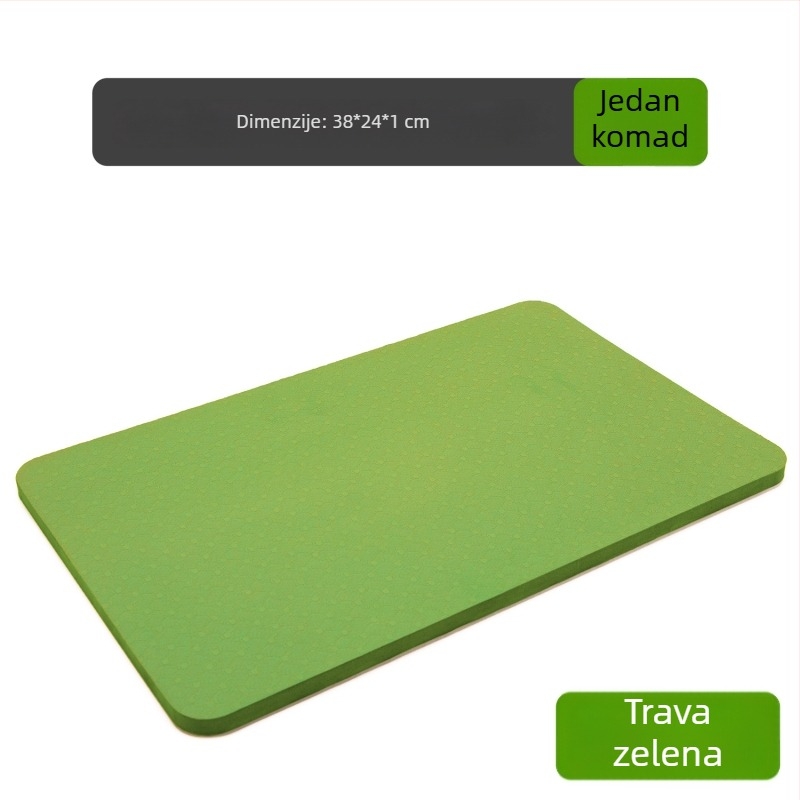 Mini joga podloga s ravnom osloncem, kolut za trbuh, jastuk za koljena, apsorpcija udara, protuklizna, TPE materijal, dimenzije 38×24 cm, debljina 10 mm