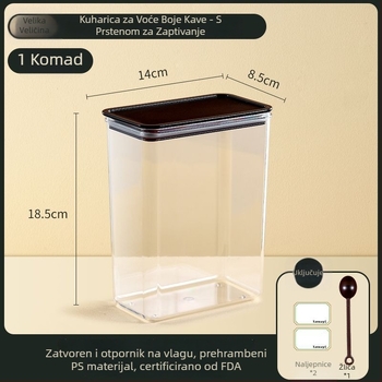 Unique plastična kutija za pohranu, korejski stil, kvadratni oblik, kapacitet do 300 ml