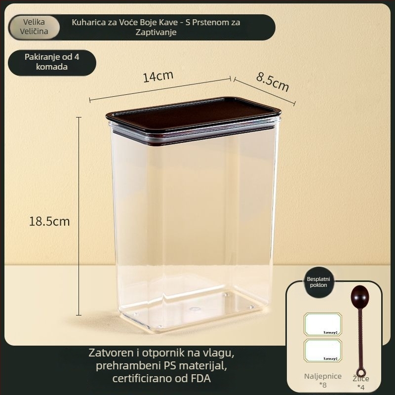 Unique plastična kutija za pohranu, korejski stil, kvadratni oblik, kapacitet do 300 ml